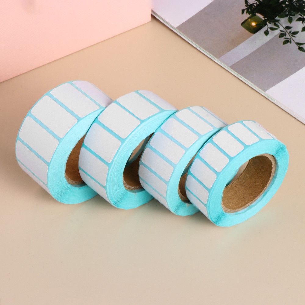 Papel adhesivo blanco para supermercado, pegatina térmica de 1000/700 piezas, precio en blanco, impresión directa, pegatinas impermeables
