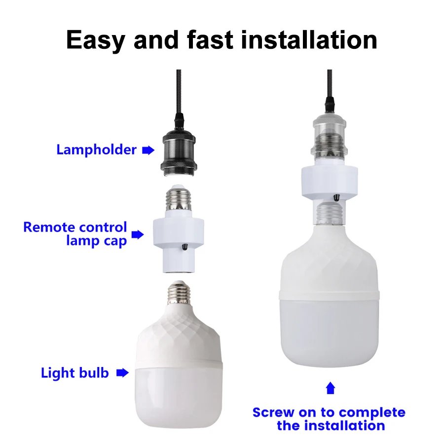 2025 Hot Infrared Remote Control Smart LED Lampholder E27 AC85-265V Universal Socket Timer Color Changing Easy Install for Home