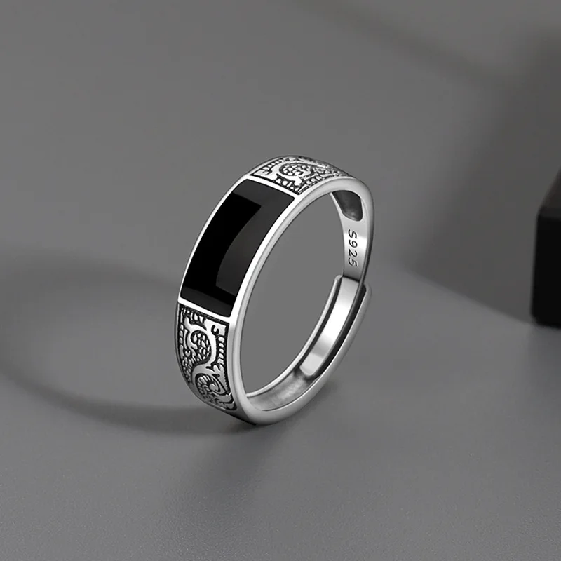 Anelli di moda semplici con motivo drago per uomo e donna, regalo, accessori per gioielli con anello per dito indice aperto in rame retrò hip-hop