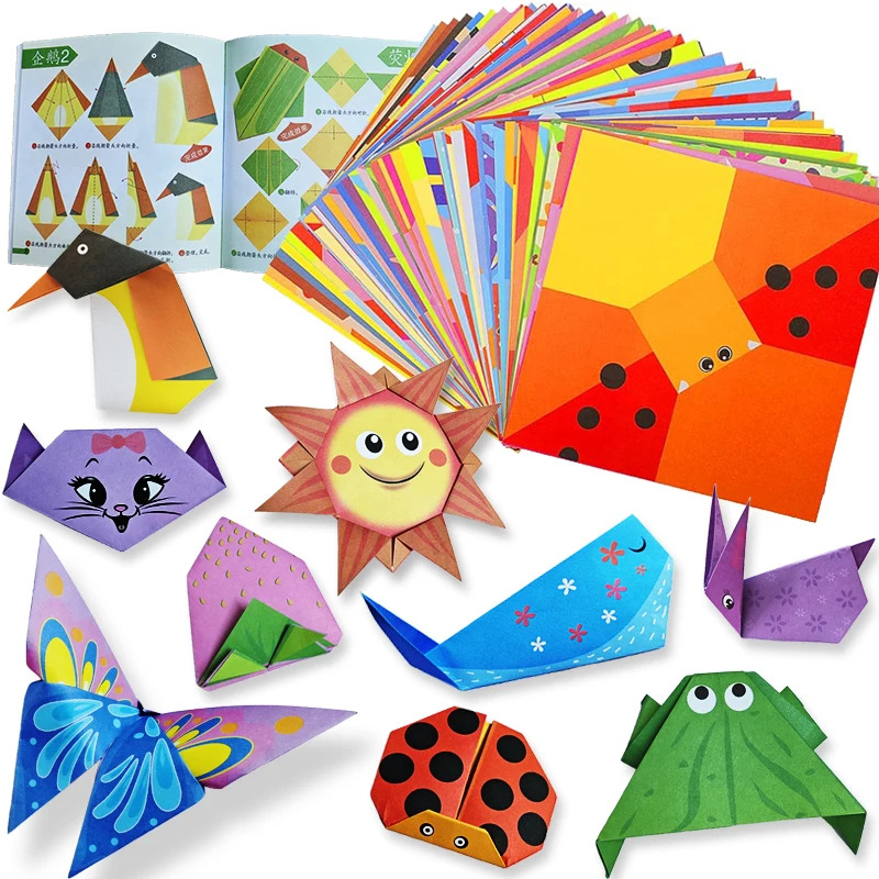 Origami Kit with 30/96 Sheets Paper & Guide Book, DIY Craft Art for Beginners Kids Children Boys Girls
