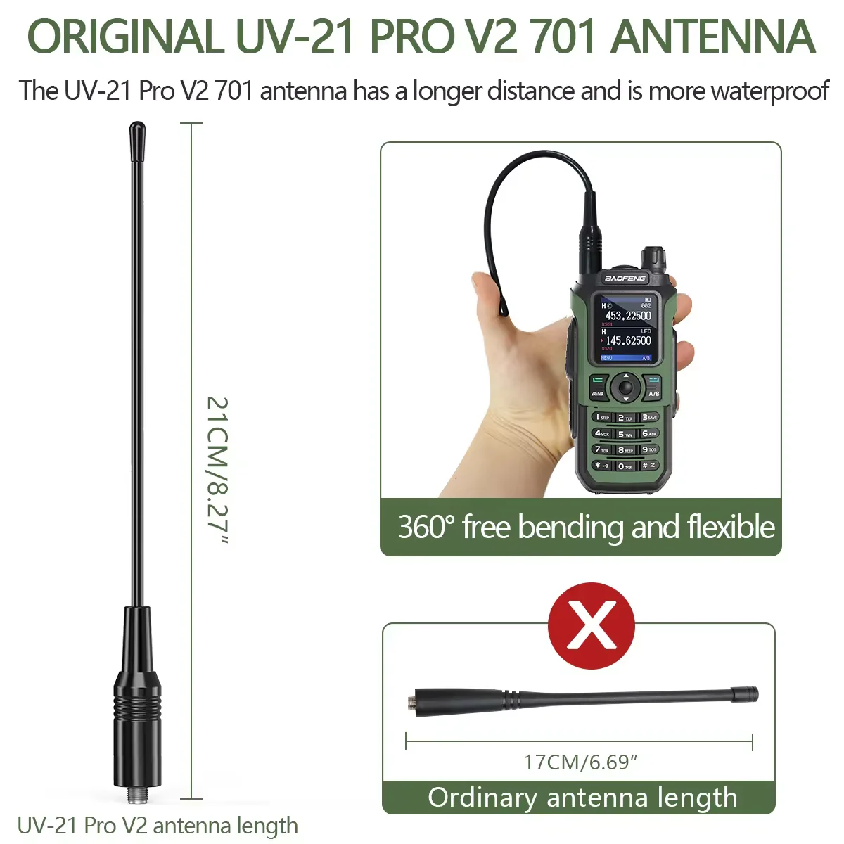 Baofeng UV-21 Pro V2 Walkie Talkie Wireless Copy Frequency Full Band Powerful Long Range Two Way Radio UV-5R Radio