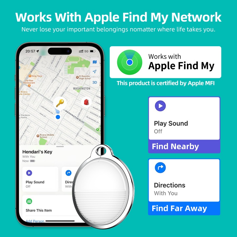 Xiaomi CPVAN Mini GPS Tracker dla systemu Apple iOS Znajdź moją aplikację Air Tag Finder Child Finder Pet Bag Loss Tracker Smart Bluetooth Airtag
