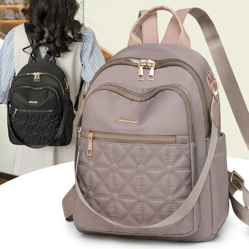 Women Backpack 2025 New Fashion Light Luxuyr Design Solid Versatile Basic Backpack Casual Trend Travel Nylon Ladies Bag