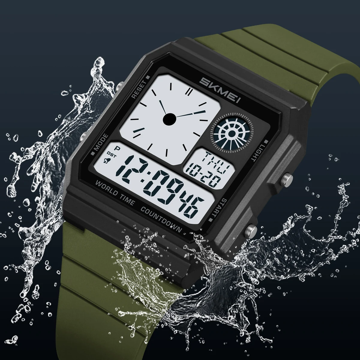 Reloj electrónico deportivo Digital SKMEI con ahorro de luz diurna para hombres y mujeres, Reloj de pulsera cronógrafo resistente al agua para estudiantes al aire libre
