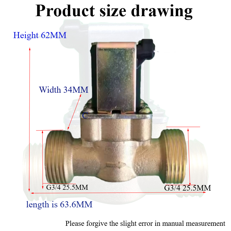Messing elektrisch vierkwart parallel dubbel extern draadlichaam geheel koper normaal gesloten inlaatmagneetventiel warm water op zonne-energie