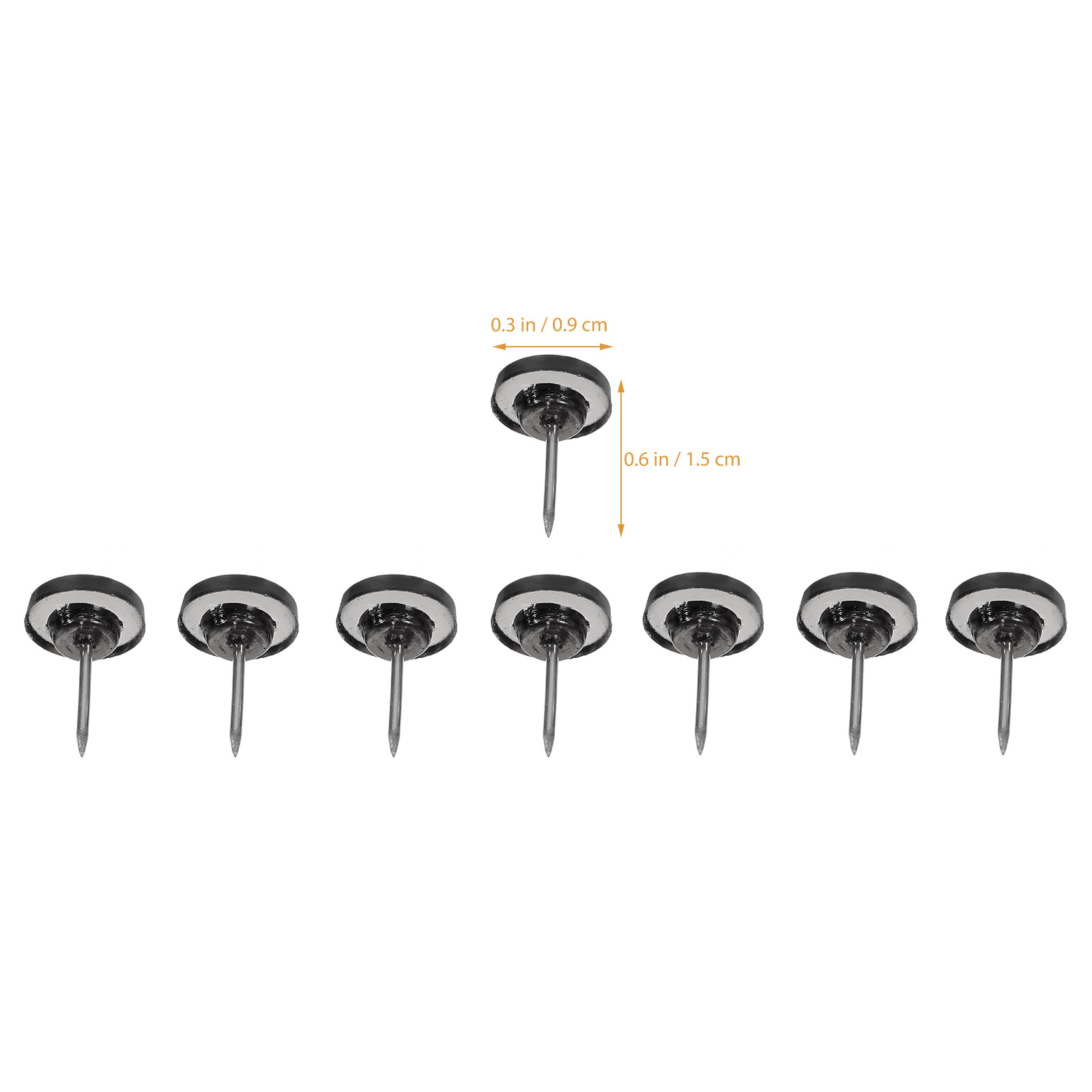 黒の多機能フラットヘッドサムタックピン、壁の装飾、写真ピン、オフィス、学校、写真速報、1箱あたり50個