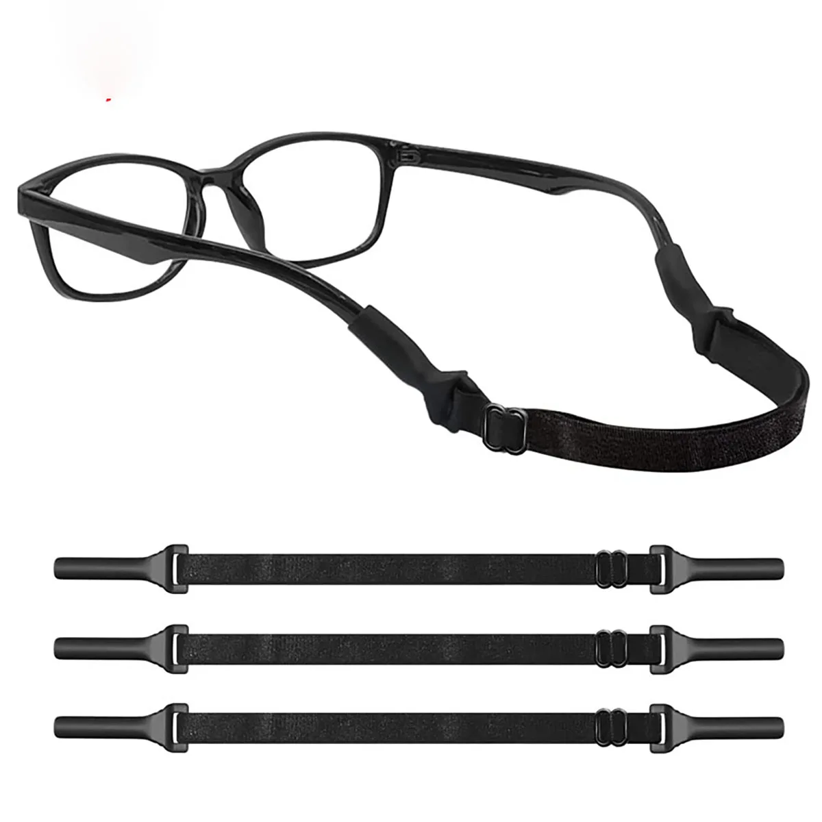 Cadena para gafas, cuerda elástica de tamaño ajustable, correa para gafas deportivas antideslizantes y anticaídas, 2 uds.