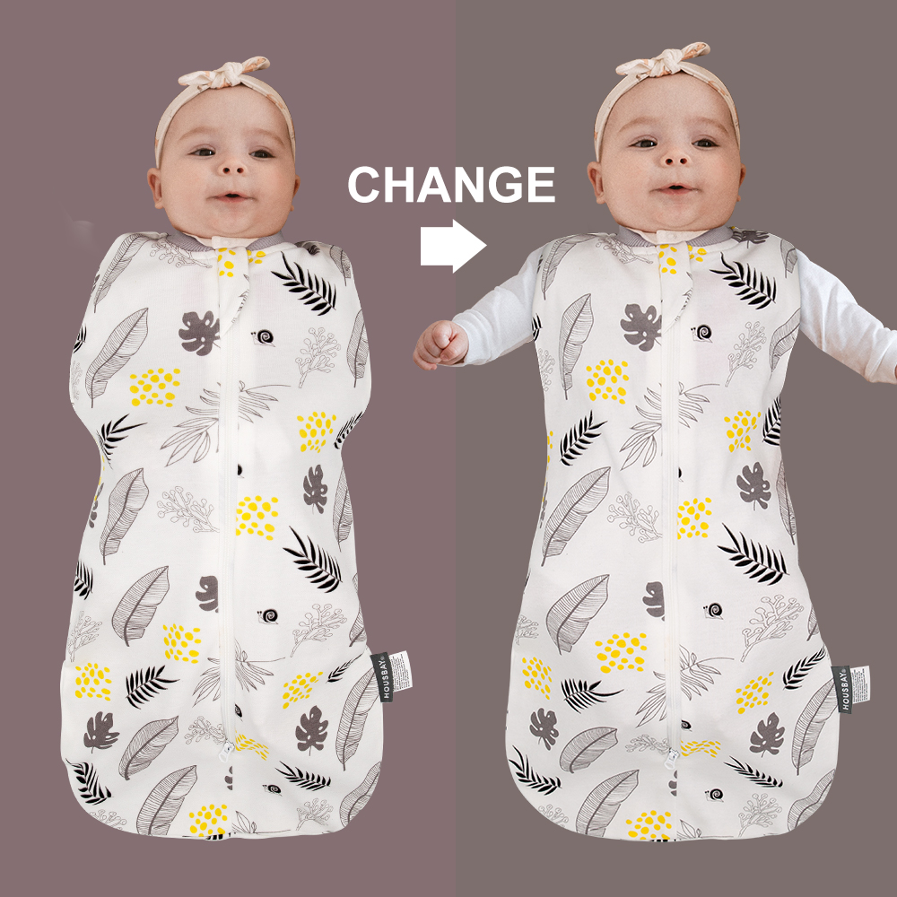Sacchi nanna per bambini Coperta estiva sottile per neonato per 0-12 mesi Infantile 100% cotone Morbido avvolgimento per neonato Cerniera a 2 vie
