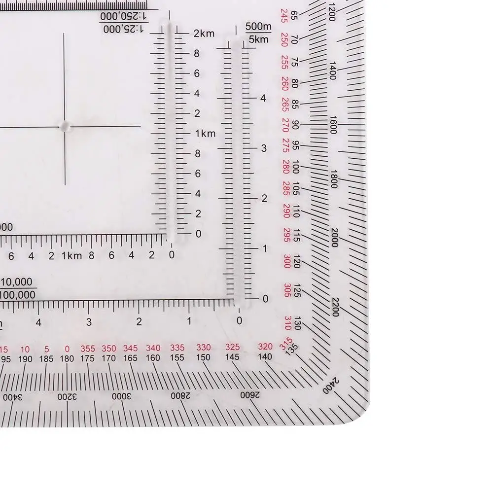 Land Navigation Protractor Coordinate Scale Protractor Map Protractor Topographical for Technical