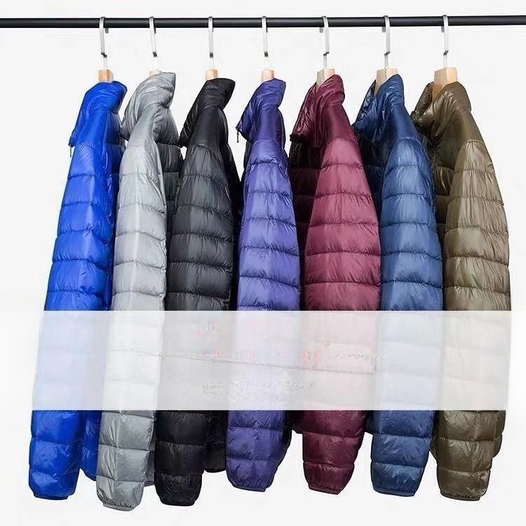 Jaqueta de Aodão Leve e Portátil para Outono e Inverno, Estilo Curto com Gola Alta para Homens de Tamanho ande