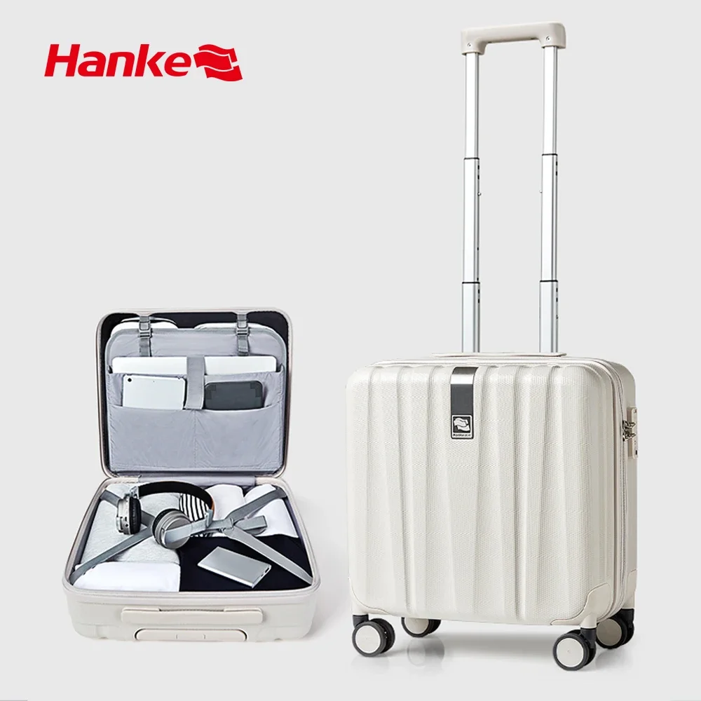 Hanke Business-maleta inferior de 14 pulgadas, equipaje de mano de 16 pulgadas, carcasa dura, 100% ruedas giratorias de PC, embarque