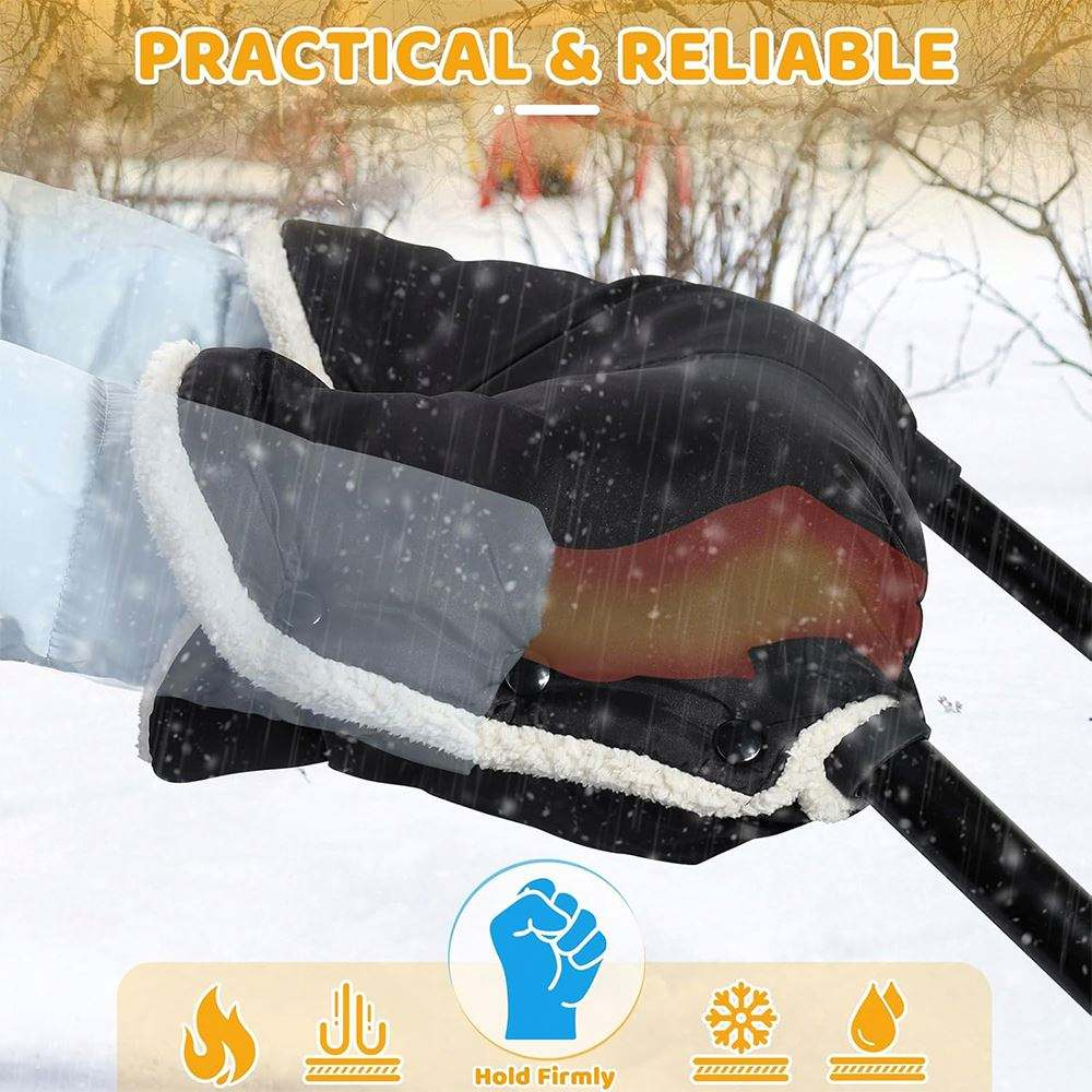 1 Set Gloves Glove Baby Stroller Accessories  Keep Stroller Warm Gloves W Detachable Warm Fleece Windproof Warm Handbags