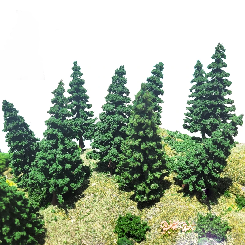 5 ชิ้นรุ่น Pine Tree รุ่น Dark ต้นไม้สีเขียวรถไฟรถไฟเค้าโครง Field ทหารตารางทรายวัสดุ Diorama