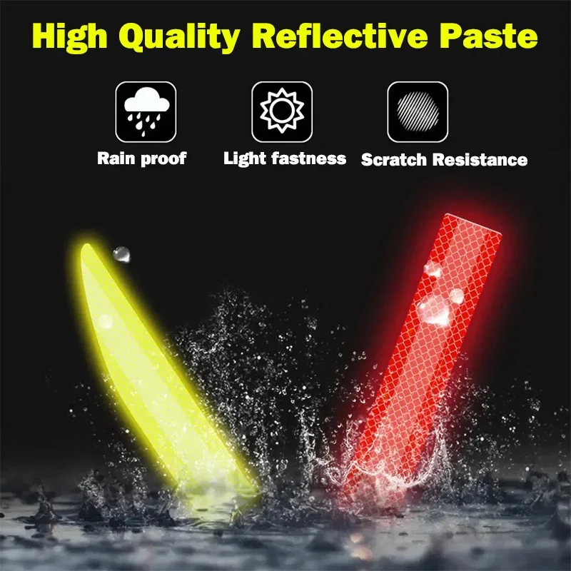 5PCS รถสติกเกอร์สะท้อนแสงเทปความปลอดภัย Anti Collision Warning สติกเกอร์สะท้อนแสงสําหรับรถยนต์ Trunk