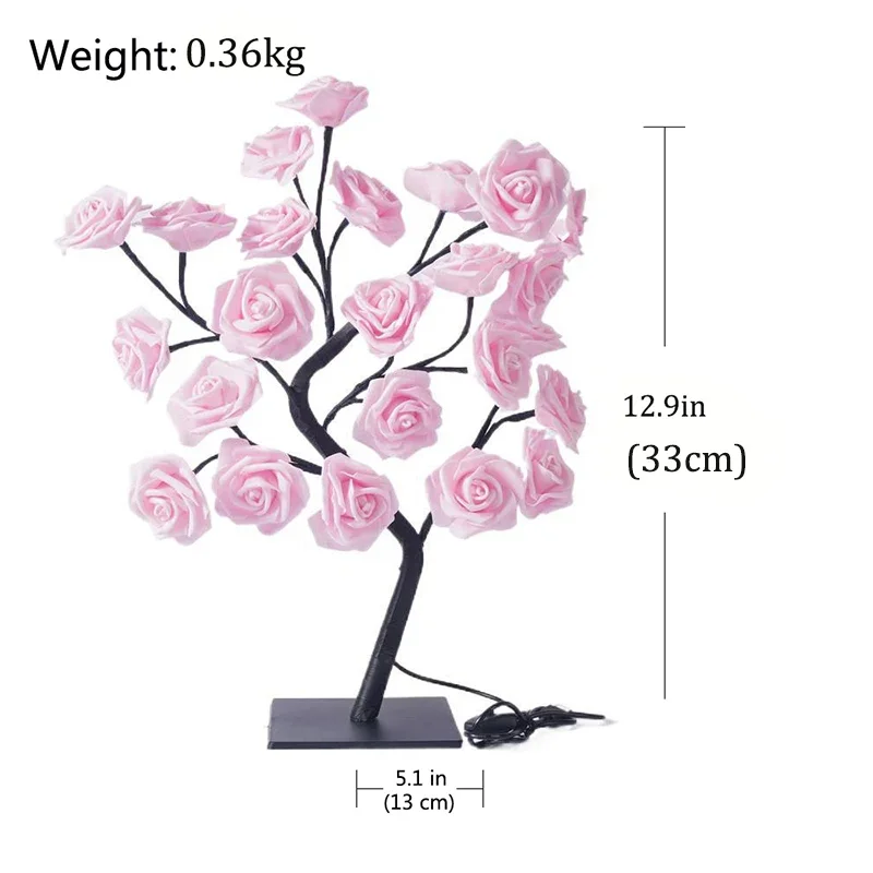 LED Tischlampe Rose Blume Baum USB Nachtlichter Dekoration LED Tischleuchten Partys Weihnachten Weihnachten Hochzeit Schlafzimmer Dekor