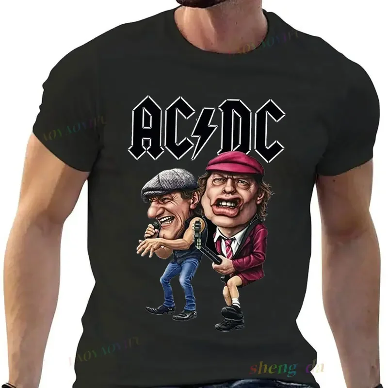 Camiseta Playera Rock Band AC DC, ropa informal, camiseta de manga corta para hombre, camisetas Unisex personalizadas con estampado musical de moda divertida
