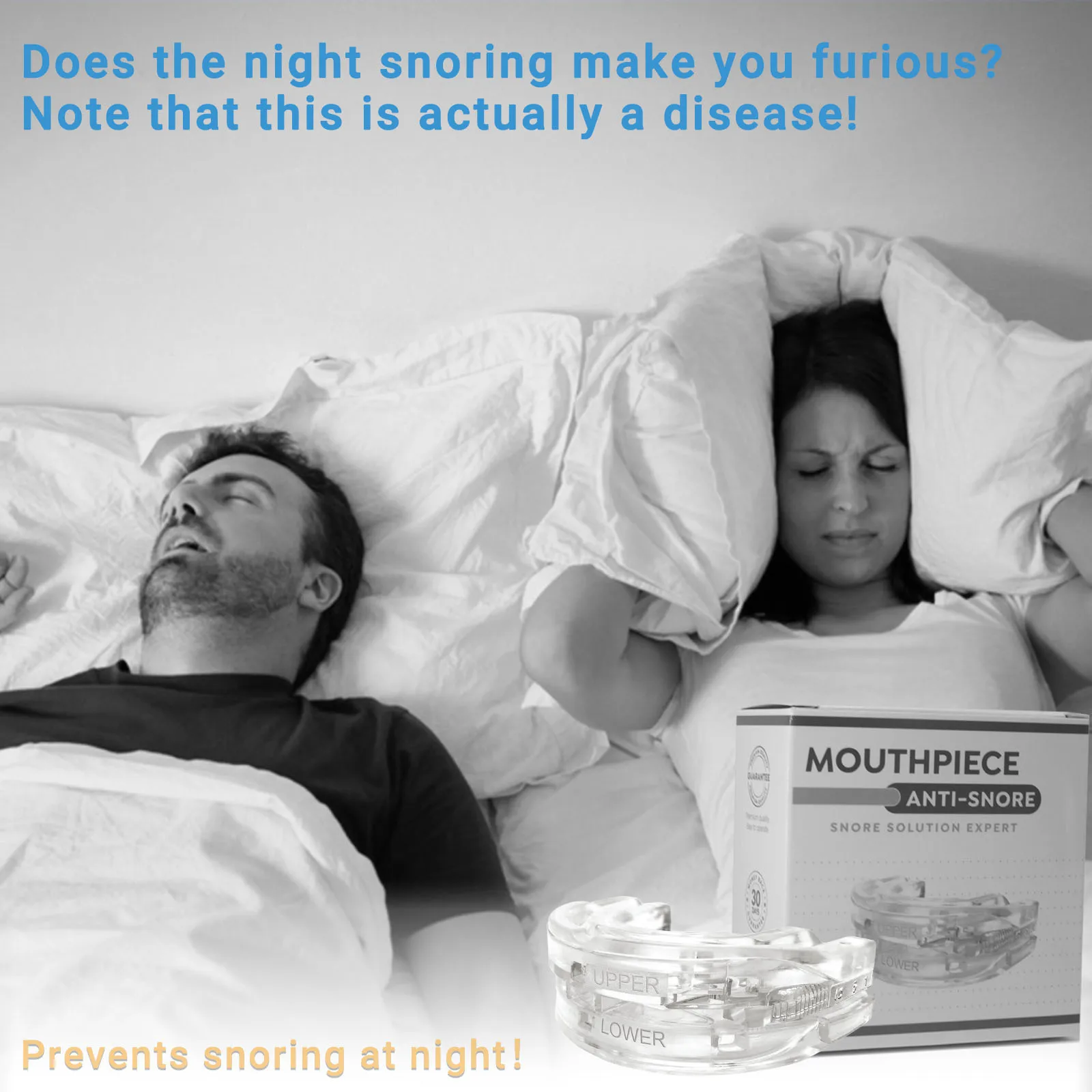 Anti-Snoring Teeth Bruxism Mouthguard Improves Sleep Teeth Bruxism Sleep and Apnea Snoring Device Stops Snoring