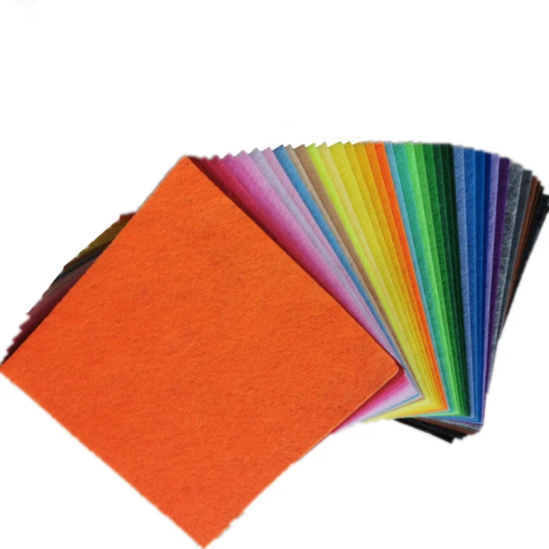 40 ชิ้นใหม่ Square Felt ผ้าแผ่นผ้านอนวูฟเวน DIY Patchwork Quilting ผ้าสําหรับ Handmade เย็บหัตถกรรมตุ๊กตาของเล่น Scrapbooking