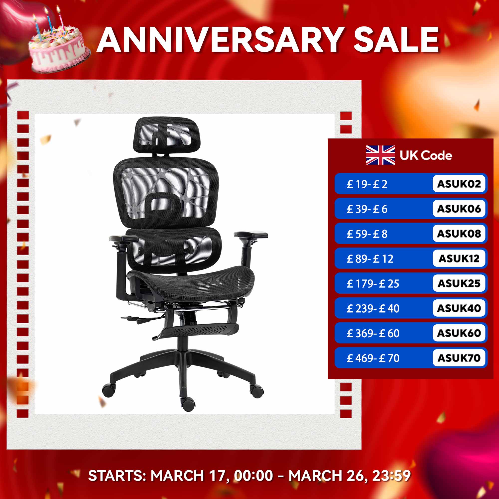 HOMCOM Ergonomic Office Chair Swivel Computer Chair with 3D Armrest Grey