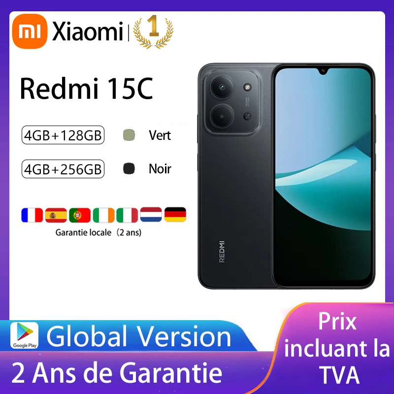 Xiaomi Redmi 15C Versione globale Smartphone 50MP fotocamera principale 120Hz 6.9 "Display Dot Drop 33W ricarica MediaTek Helio G81-Ultra