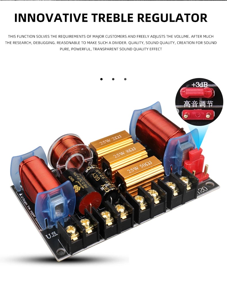 Heim-HiFi-Verstärkerplatine mit 2-Wege-Crossover-Hoch-Niederfrequenz-Lautsprecherteiler für Autobücherregallautsprecher Premium