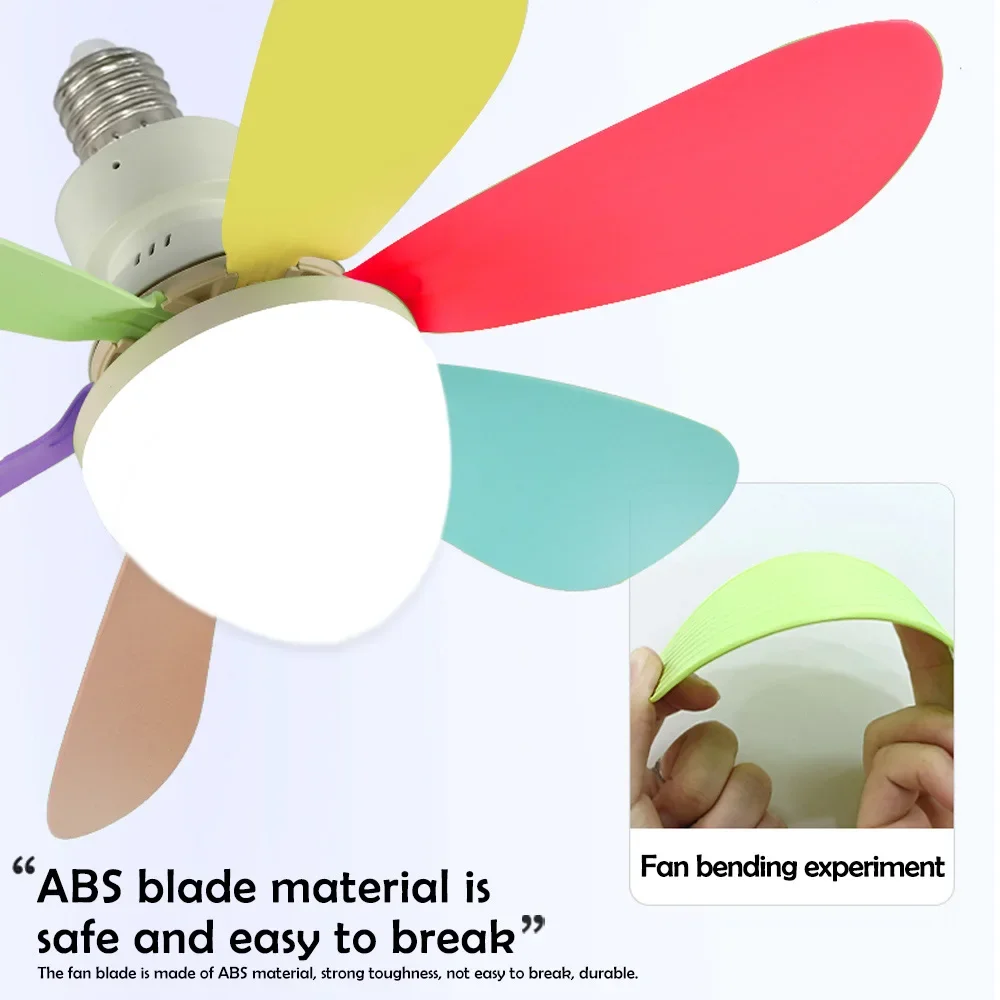 LED CeIling Fan Light E26 E27 Base 30W 42cm with Wireless Remote 3 Adjustable Lighting Modes Smart Fan Lamp for Bedroom Home Fan