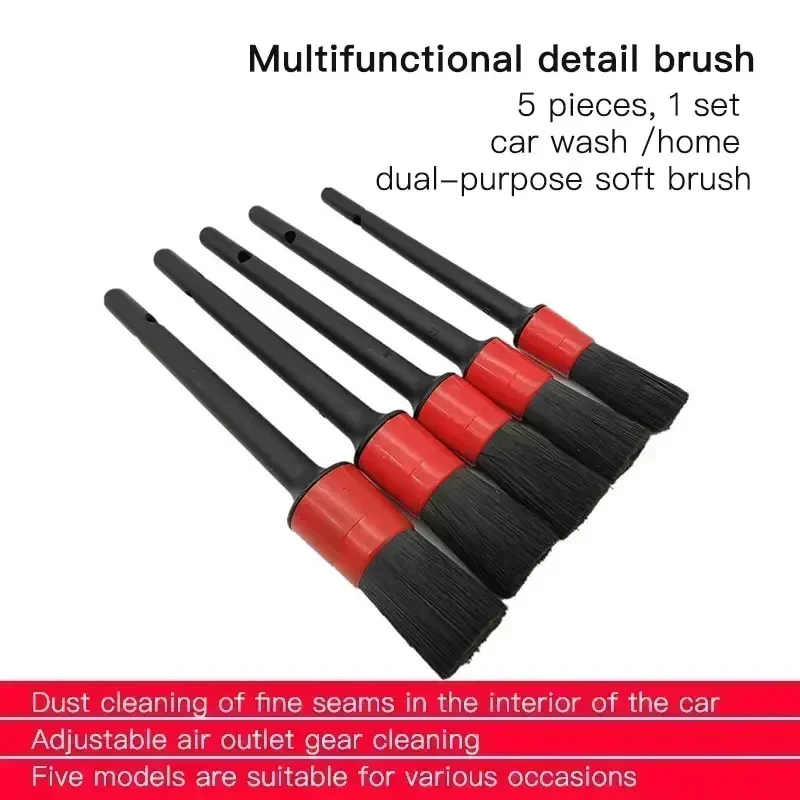 Juego de cepillos para detalles, cepillos para coche, cepillo para detalles de coche, cepillo para detalles de limpieza de coche, cepillos para ruedas de salida de aire del tablero