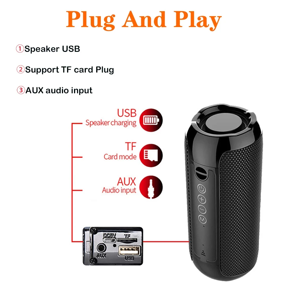 Przenośny bezprzewodowy głośnik Bluetooth Blutooth Music Sound Box dla Caixa De Som Blootooth Subwoofer Radio FM Handfree Bass System