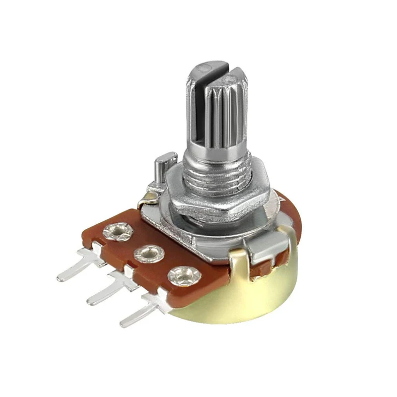 5PCS Linear Taper Potentiometer Kit WH148 B1K B2K B5K B10K B20K B50K B100K B250K B500K B1M 15mm Shaft 3Pin with Nuts and Washers