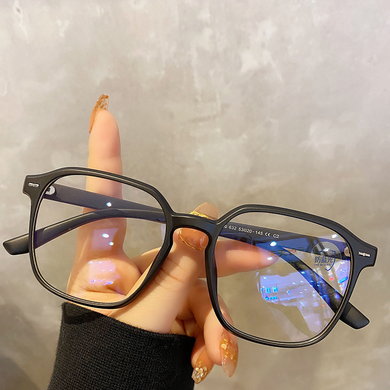 Óculos quadrados com armação de polígono, óculos lisos com membrana azul, todos podem combinar com homens e mulheres, lentes da moda, óculos de bloqueio