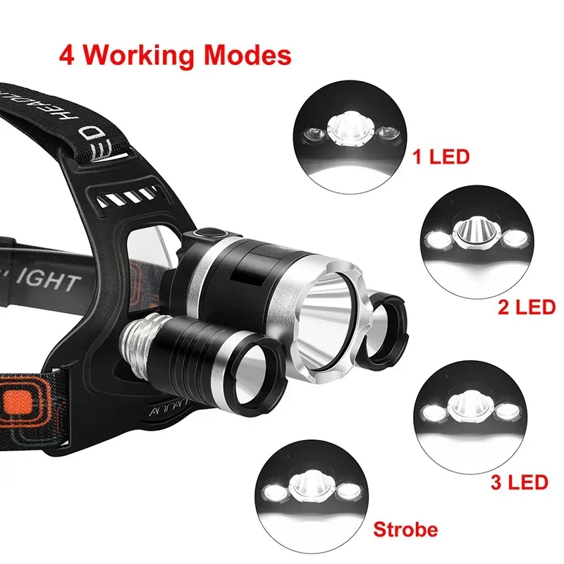 2*18650 USB Aufladbare Scheinwerfer Motion Sensor Led Taschenlampe Laterne Wasserdichte Taschenlampe Angeln Camping Tragbare Scheinwerfer