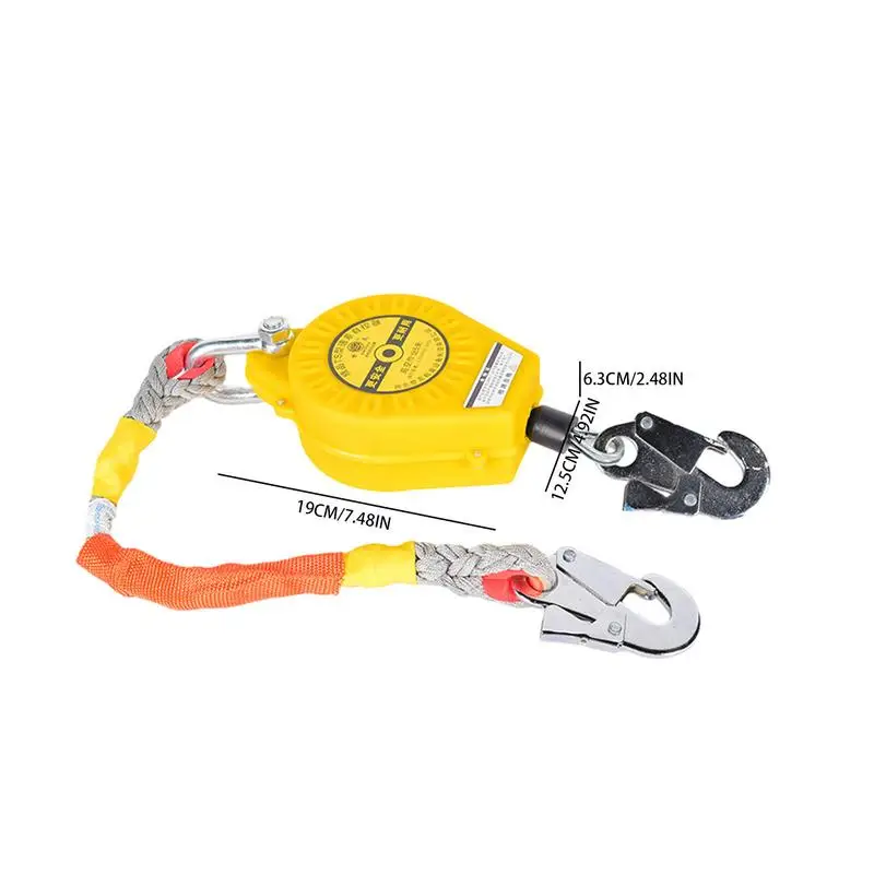 Self Retracting Lifeline 330.7 LBS 150 Kg Retractable Lifeline Fall Arrest System Anti-Rotation Steel Wire Rope Quick-Action