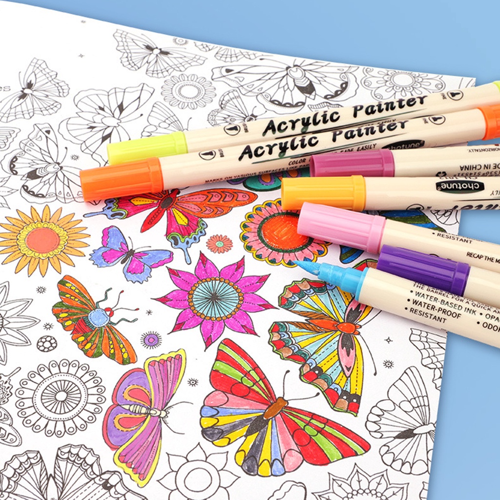 両端アクリルマーカー 12/24/36 色防水画材学校文具