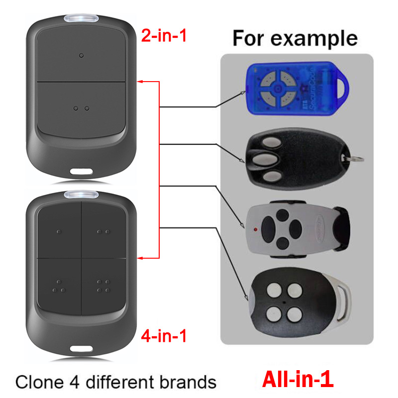YNG800 Многочастотный пульт дистанционного управления гаражными воротами 280 МГц - 868 МГц с плавающим кодом и фиксированным кодом 433 МГц, ручной передатчик с зажимом