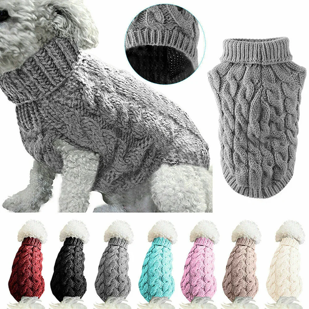 Suéteres para perros pequeños y medianos, ropa para gatos, chaleco cálido de invierno con cuello alto para mascotas, chaleco para Chihuahua, abrigo suave Yorkie, chaqueta de peluche