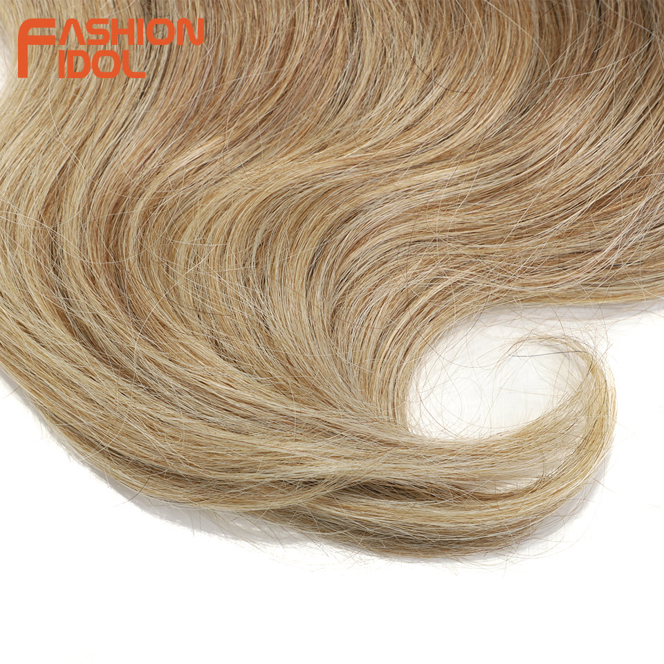 ファッションアイドル 24 インチ実体波かぎ針編みヘア 3 個人工毛三つ編み偽の髪オンブルブロンドナチュラル編組ヘアエクステンション