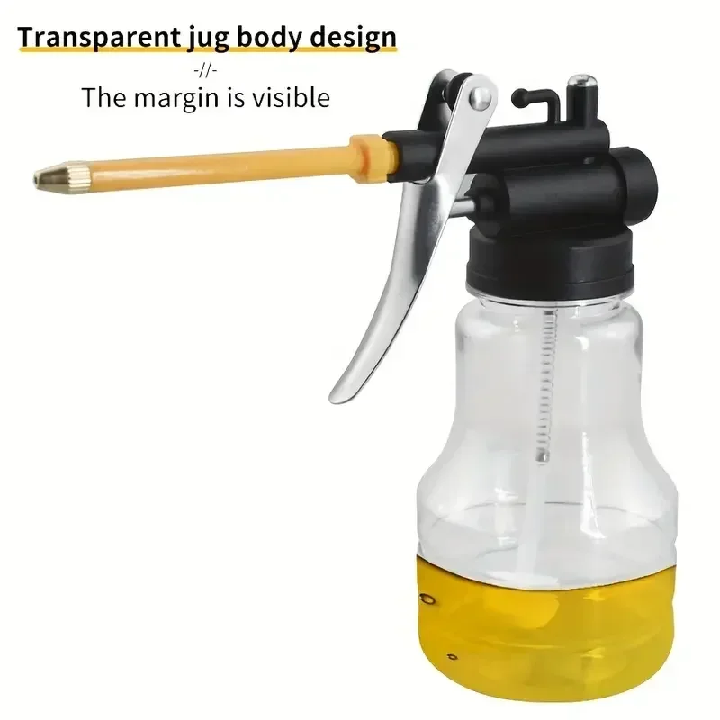 Nuevo Lata de aceite transparente de 250ml, aceite de lubricación, bomba de máquina de plástico, bomba de alta presión, pistola de grasa engrasadora