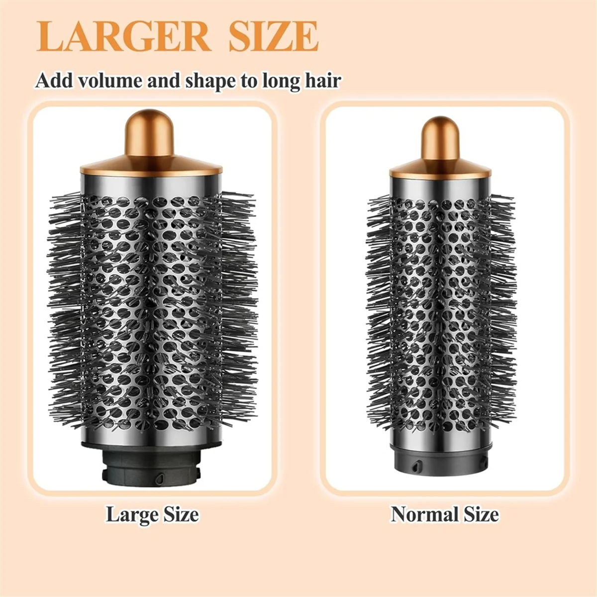 Large Round Volumizing Brush for Dyson Airwrap Attachments,Bigger Oval Round Brush , Fluff Up and Volumize for Styling AA52Q