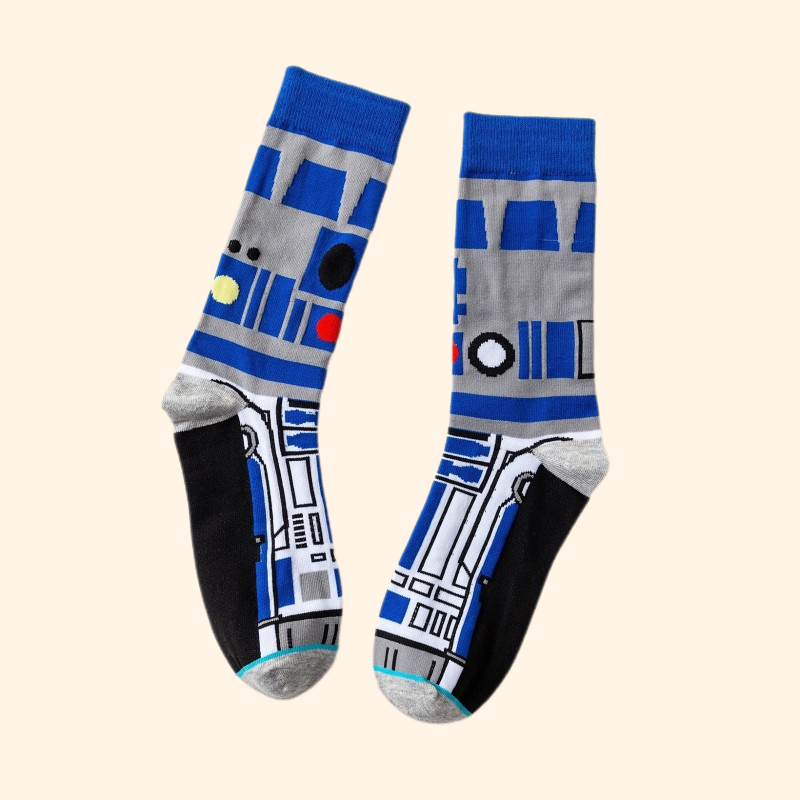 1 par Otoño Invierno calcetines de Anime película calcetines de mujer maestro Yoda R2-D2 calcetines de Cosplay Wookiee Caballero Jedi novedad calcetines de hombre 37-45