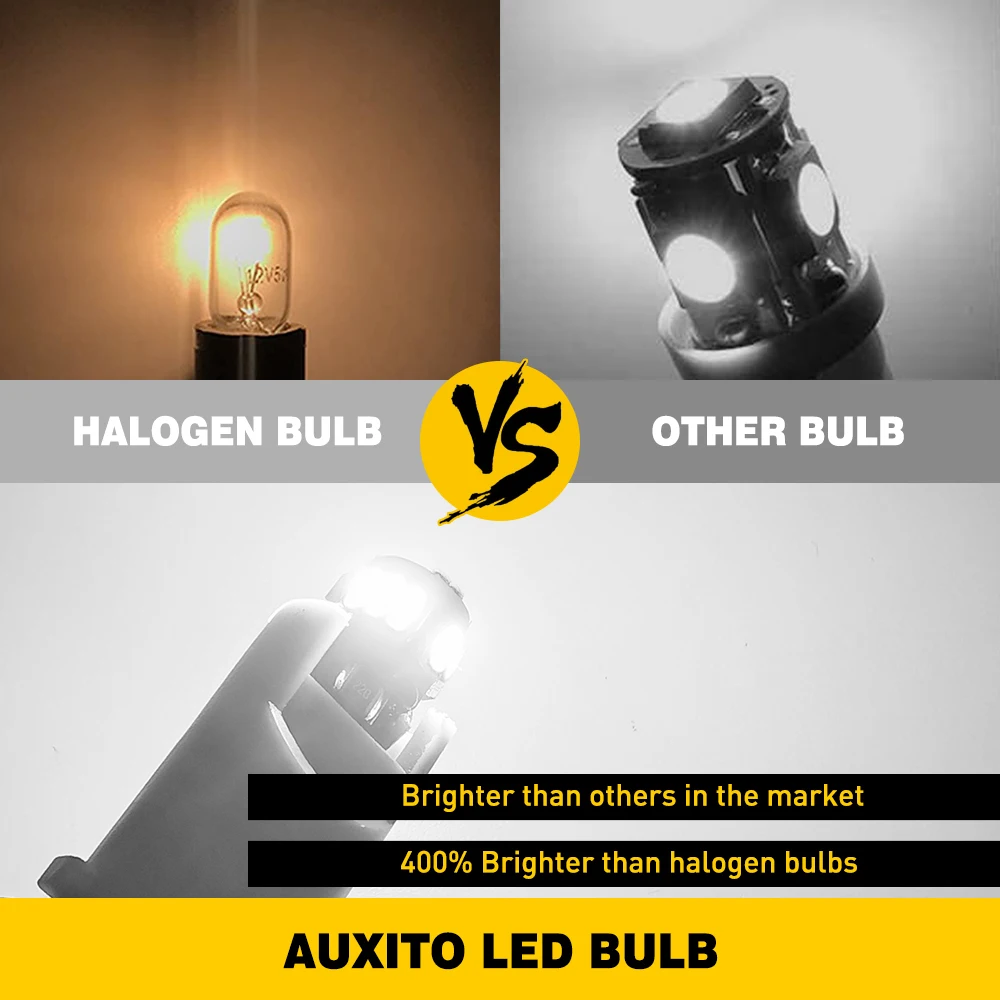 AUXITO 10/8/6/4/2Pcs Canbus T10 W5W 194 501 Led No Error 5W5 Car Interior Light SMD 4014 Chip Pure White Instrument Lights Bulb