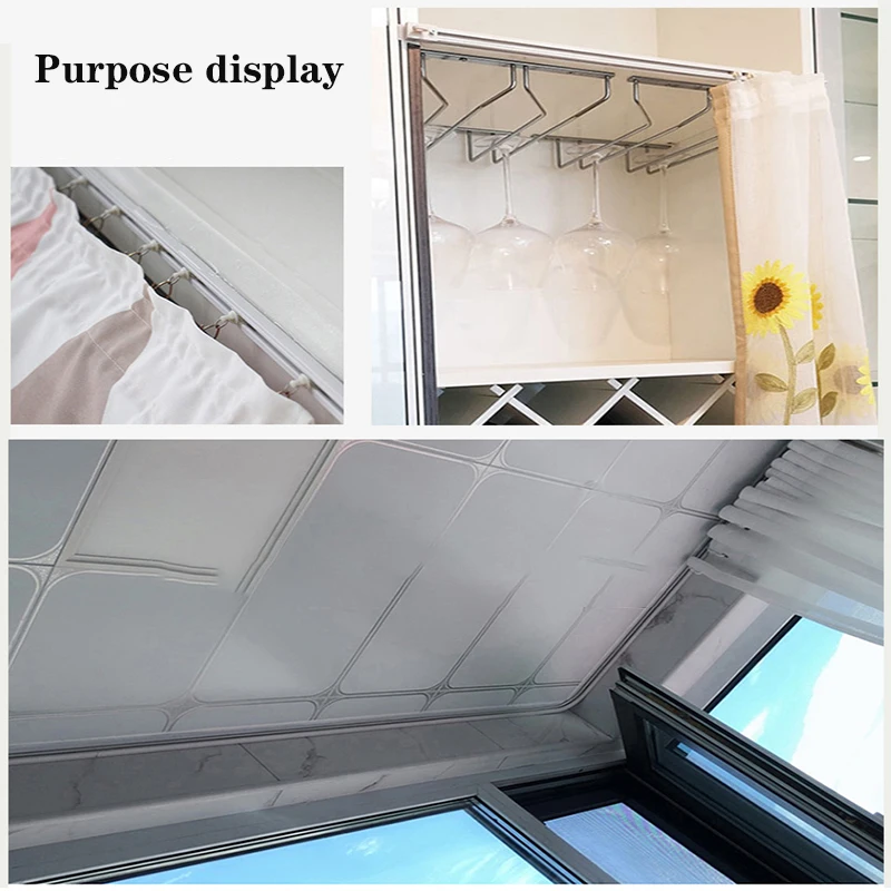 Strong Self Adhesive Curtain Track Without Punching Nano Silent Sliding Track Top Mounted Side Mounted Window Decor Accessorie