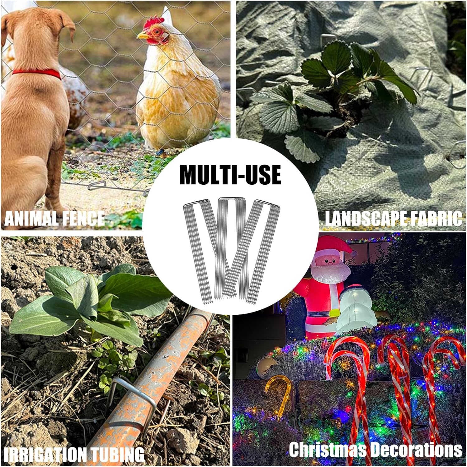 Graffette da giardino tipo U picchetto per recinzione resistente perni per zolle picchetti per paesaggi zincati Spike per tenere la copertura del terreno della barriera contro le erbacce