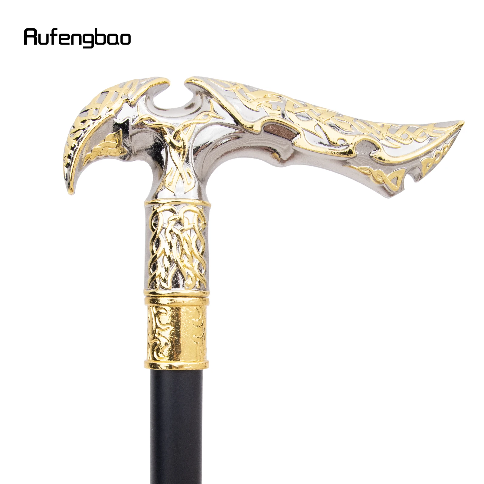 Bastón con forma de flor curvada de lujo, color blanco dorado, con placa oculta, bastón de moda de autodefensa, bastón para Cosplay de 92cm
