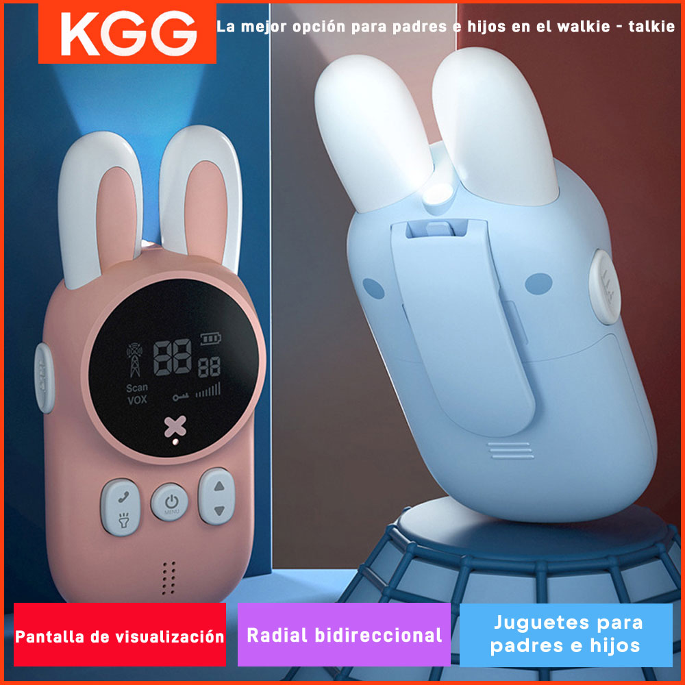 Nuevo 2 uds Walkie Talkie de conejo transceptor de mano de alcance de 3KM cordón de Radio UHF regalo de cumpleaños para niños Mini juguetes para niños interfono