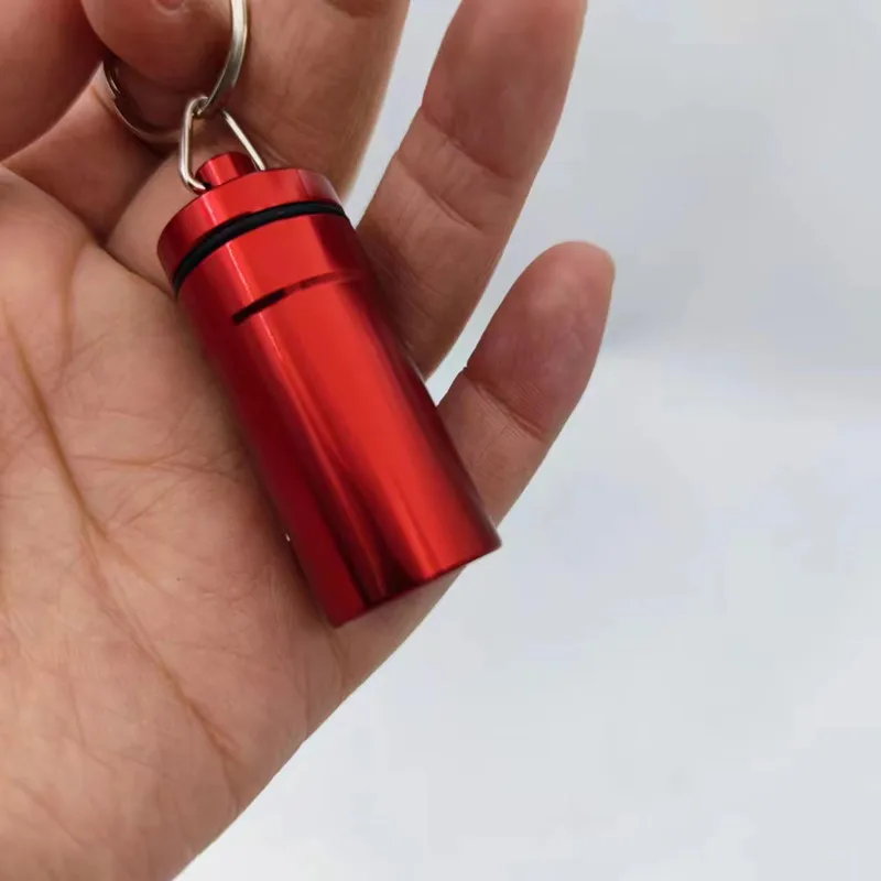 Aluminium Household Storage Sets With Telescopic Spoon Water-proof  Bottle Stash Sealing Keychain Container
