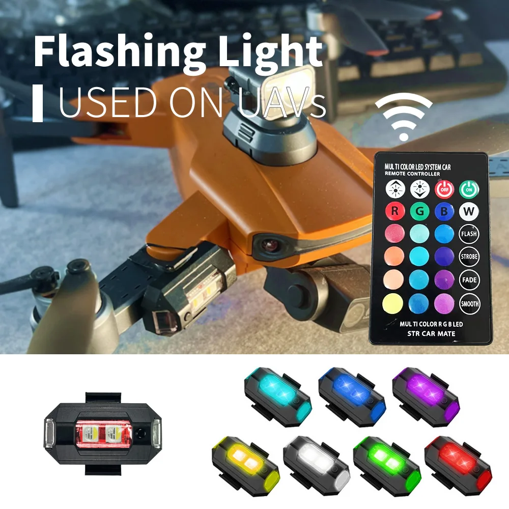 Light Up the Night RGB LED เครื่องบิน Strobe Lights สําหรับรถจักรยานยนต์,เครื่องบินและเฮลิคอปเตอร์,รถยนต์ ควบคุมสีง่าย ชาร์จใหม่ได้