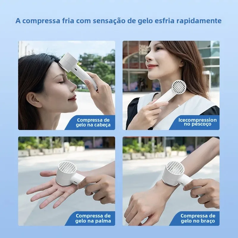 Novo ventilador portátil portátil 100 velocidades de vento refrigeração ajustável mini ventilador turbo de longa duração ventilador de compressa fria de alta velocidade