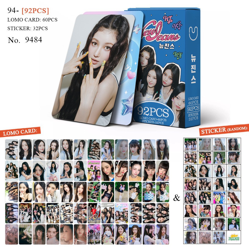 92 Stück NewJeans Limited Edition LOMO doppelseitige Fotokarten K-Pop Album Merch