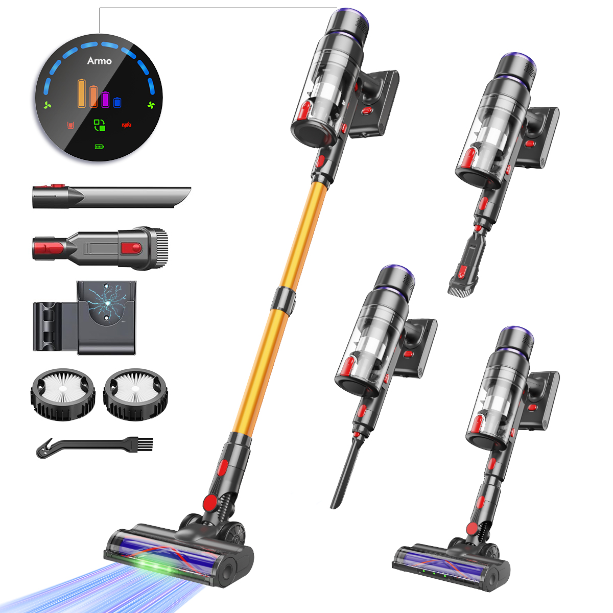 Armo V22 55кПа 600 Вт мощности ручного пылесоса 6 в 1 беспроводный пылесос умный домашний светодиодный дисплей пылевой чашки съемная батарея