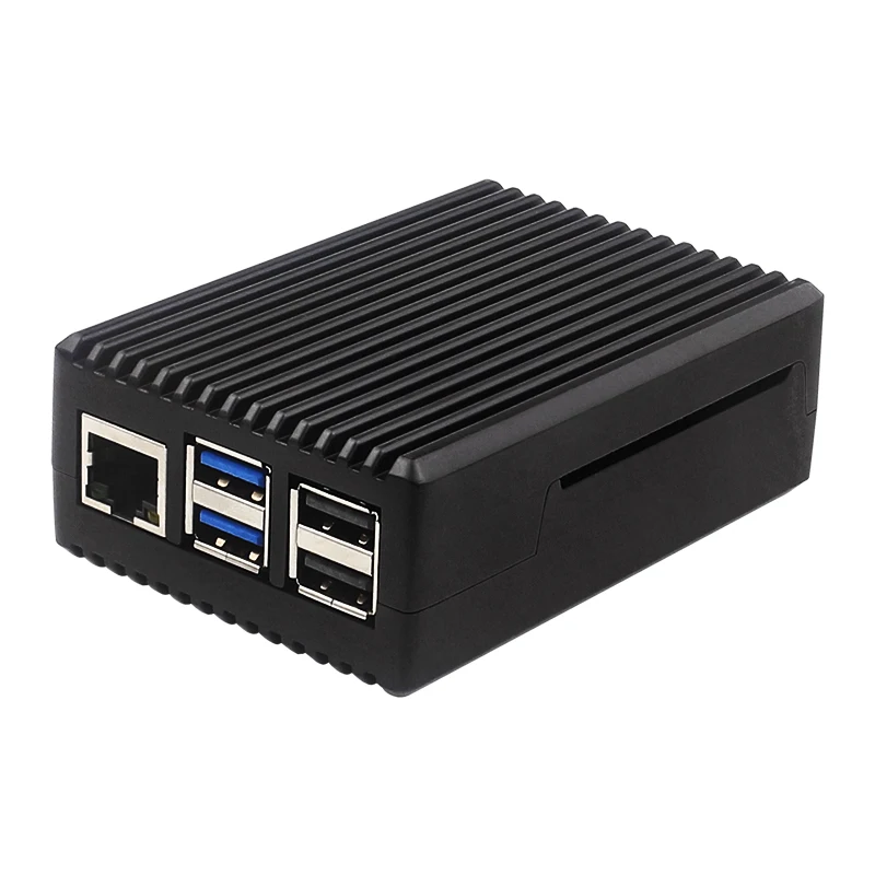 Raspberry Pi 5 อลูมิเนียมกรณี Passive Cooling Shell พร้อมซิลิโคนความร้อนปุ่มสวิทช์เงียบการกระจายความร้อนสําหรับ RPI 5 Pi5